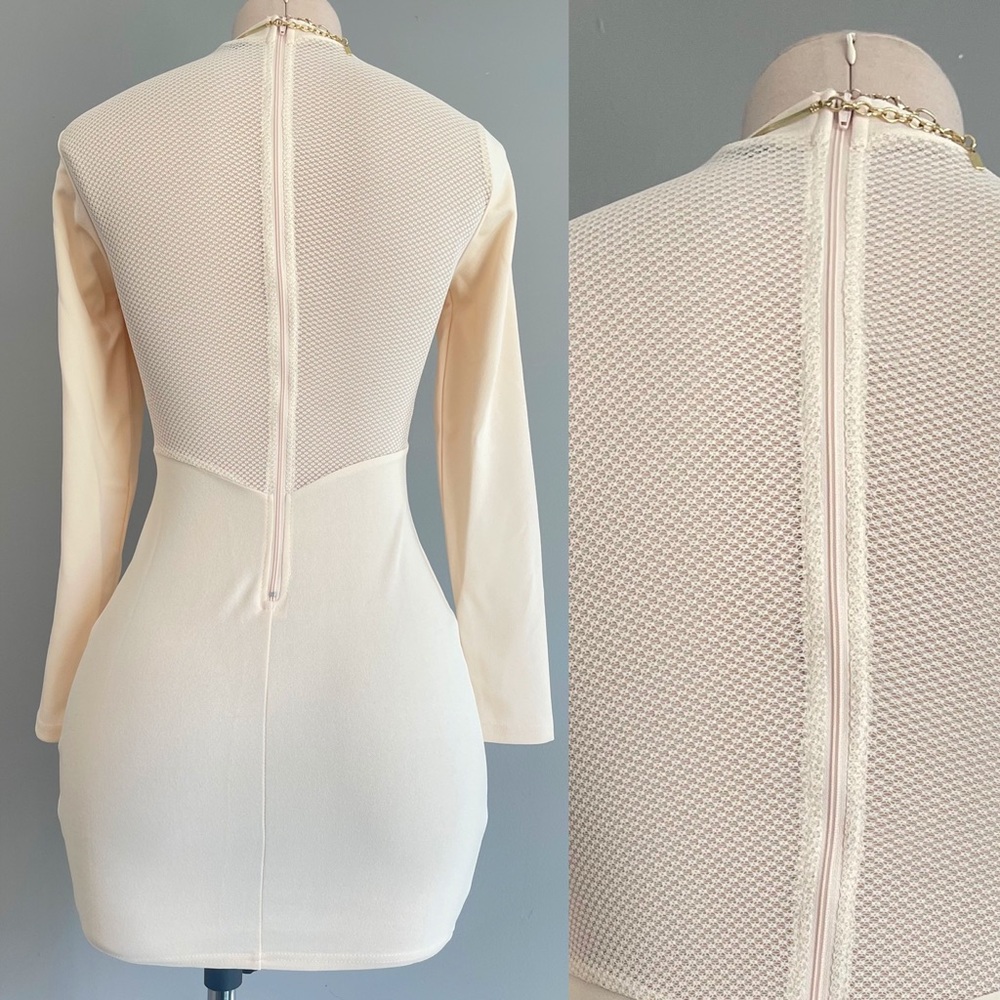 NEW Fashion boutique High quality Bodycon dress classy trendy sexy club - Cream - Picture 5 of 5